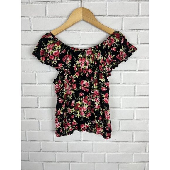 Miss Majesty Multicolor Black Floral Peasant Tank Top Blouse Kids Girls 3/4 - Picture 6 of 12